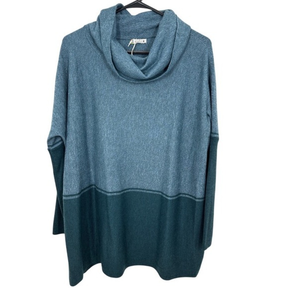 Smartwool Mist Blue Twilight Marl‎ Cowl Neck Poncho Sweater Size S Cozy Casual